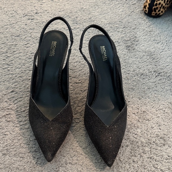 Michael Kors Glitter Black Slingback Heels - Picture 1 of 5